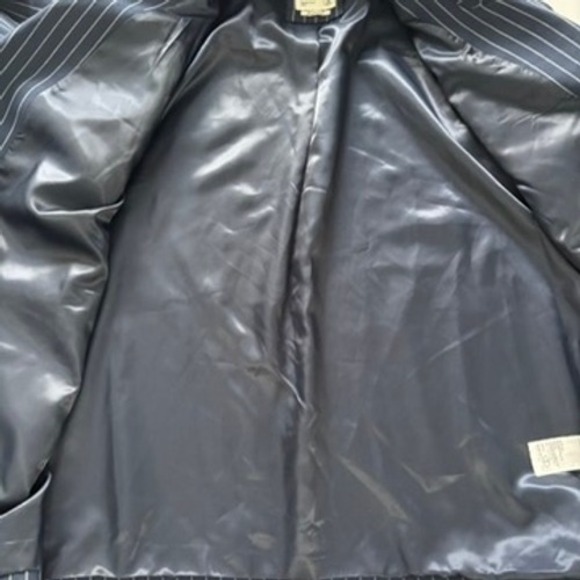 Abercrombie & Fitch Boyfriend Blazer Sz XL Navy Blue Pinstripe Office Business‎ - Picture 7 of 8